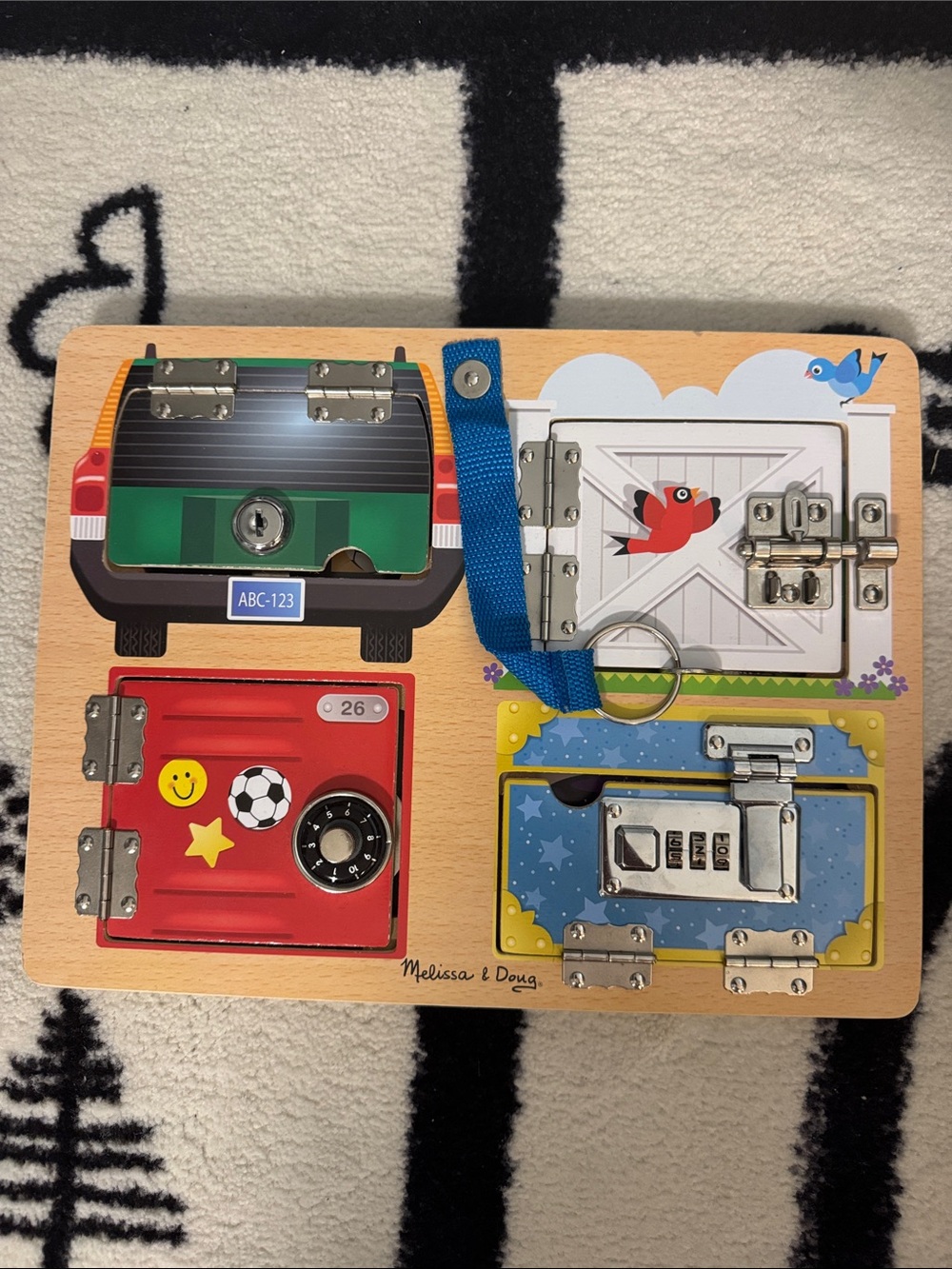 Melissa & Doug Wooden Lock and Latch Board